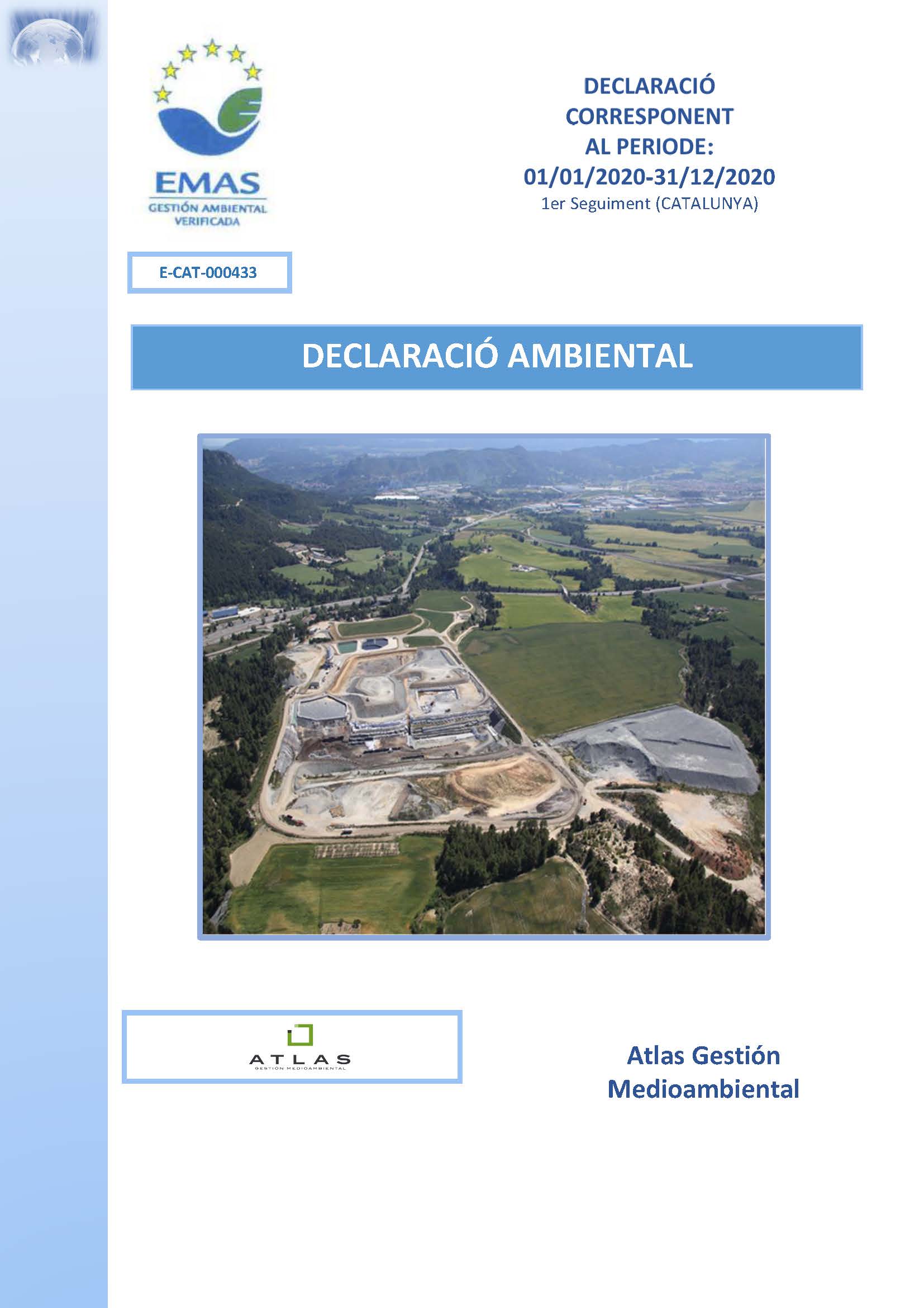 Declaración Ambiental Atlas Gestión Mediomabiental