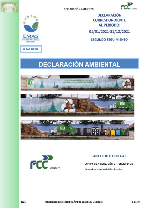 Declaración Ambiental SANT FELIU LLOBREGAT